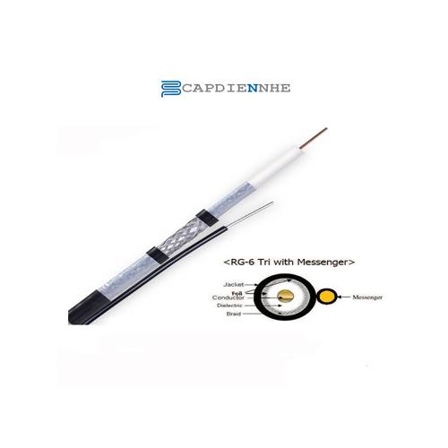 Cáp Đồng Trục LS RG 6 Cable,60% Aluminum Braid Wire Wire,PVC,Black RG(6) BK