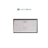 AMP US Style Low Profile Faceplate, 1-Port Shuttered, w/Label & Icon, Almond 272368-1